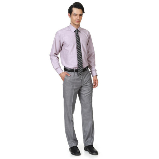 Varetta Mens Light Gray Polyviscon Fabric Trousers