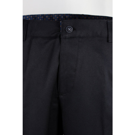 Varetta Mens Dobby Black Classic Linen Trousers