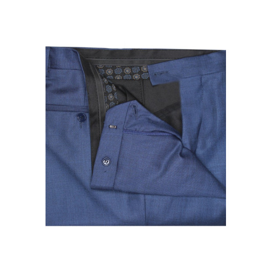 Varetta Mens Night Blue Classic Cut Polyviscon Fabric Trousers