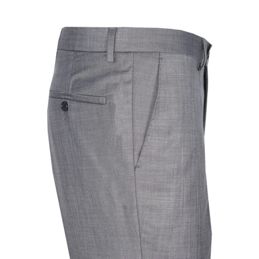 Varetta Mens Gray Large Size Polyviscon Fabric Trousers