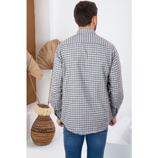 Varetta Mens Gray Winter Pocketed Long Sleeve Classic Cut Shirt