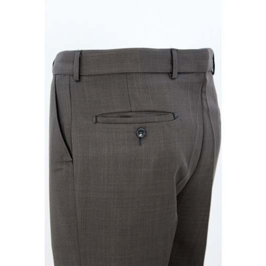 Varetta Mens Brown Fabric Trousers