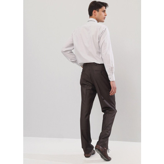 Varetta Mens Brown Polyviscon Fabric Trousers