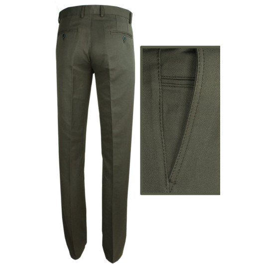 Varetta Mens Dark Green Classic Dobby Linen Trousers