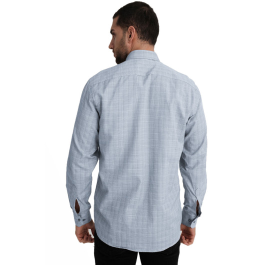 Varetta Mens Blue Double Pocket Long Sleeve Shirt
