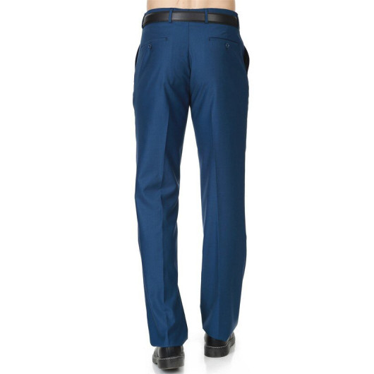 Varetta Mens Blue Polyviscon Fabric Trousers