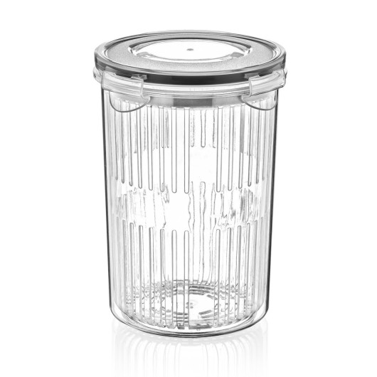2 Storage Containers With Strainer Leakproof 1.5 Liter Transparent