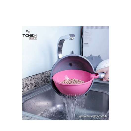 360 Degree Rotatable Rice Washer And Pasta Strainer