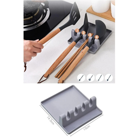 4 Piece Spoon, Ladle And Plate Holder Organizer