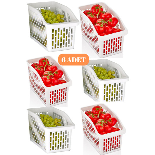 6 Pieces Refrigerator Organizer Set White