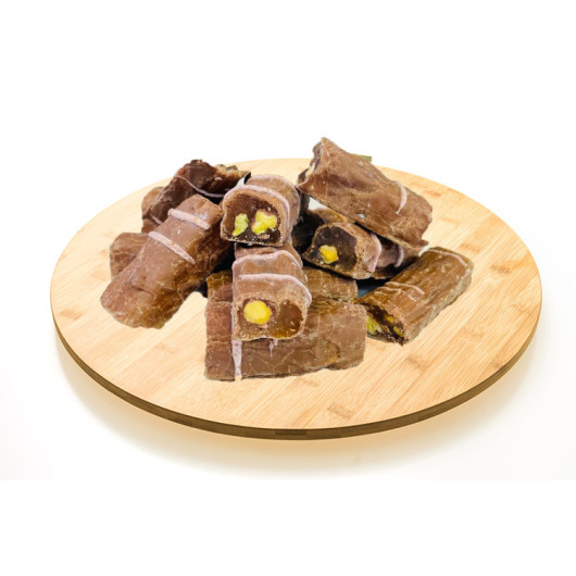 Turkish Delight With Pistachios Covered With Chocolate 500 Grams