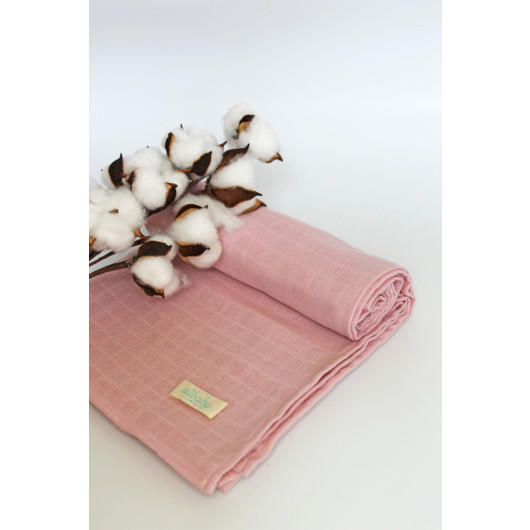 Light Pink Organic Cotton Baby Blanket, 90X100 Cm
