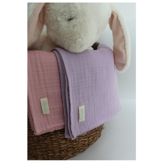 Cotton Muslin Blanket Set Of 2 Powder Pink And Lavender