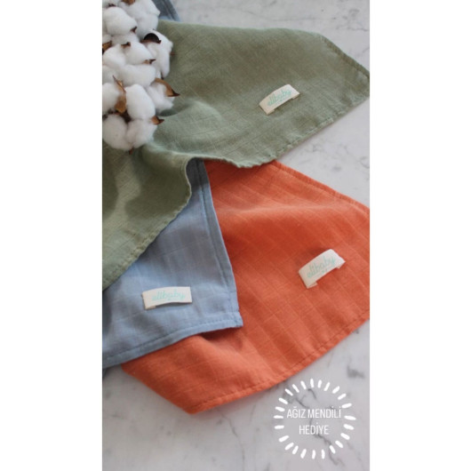 Baby Blanket Set, 3 Pieces, Brown, Blue And Olive