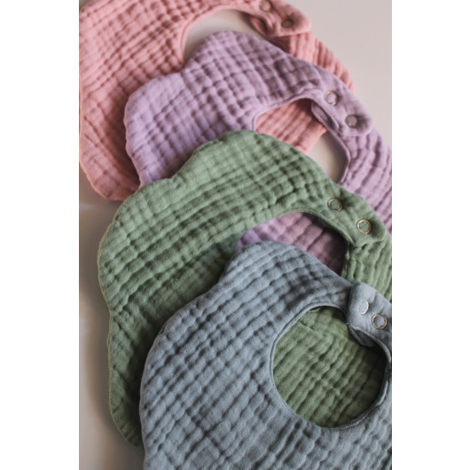 Organic Cotton Muslin Baby Bib, 4 Pieces