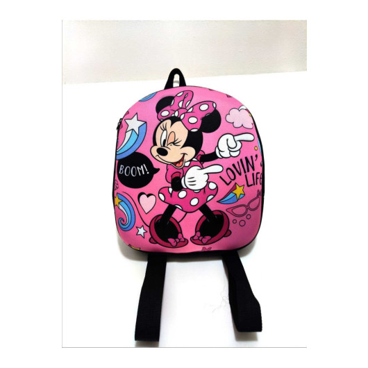 Girls School Backpack With Mickey Mouse Drawing