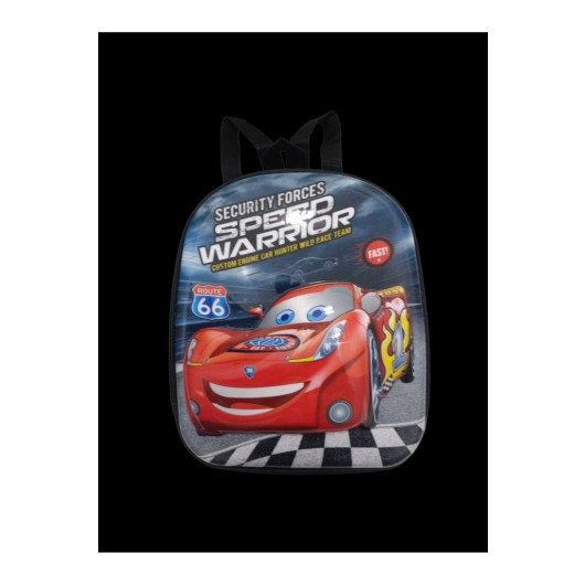 Boys Primary School Backpack With Cars Drawing
