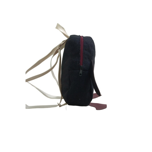 حقيبة ظهر قطيفة للاطفال أفوكادو اسود للجنسين