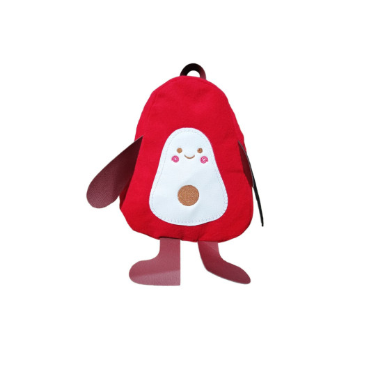 Small Size Avocado Plush Backpack Red, Small, Unisex