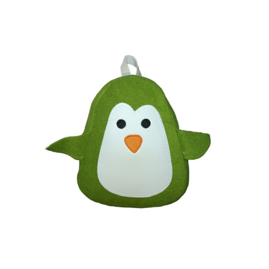 Childrens Backpack With Green Penguin Pattern, Unisex