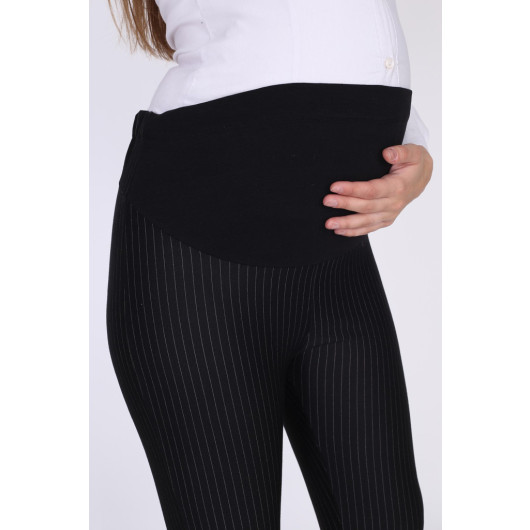 Striped Black Maternity Pants