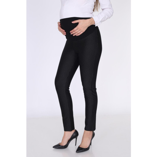 Striped Black Maternity Pants