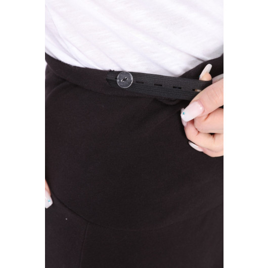 Adjustable Waist Maternity Skirt Black