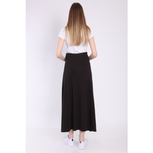 Adjustable Waist Maternity Skirt Black