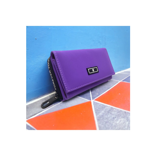 Multi Eyes Women Wallet Purple