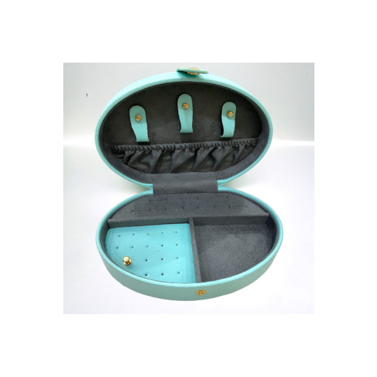 Medium Turquoise Oval Jewelry Organizer Box