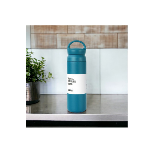 Filtered Double Layer Steel Thermos Cup Mug Blue