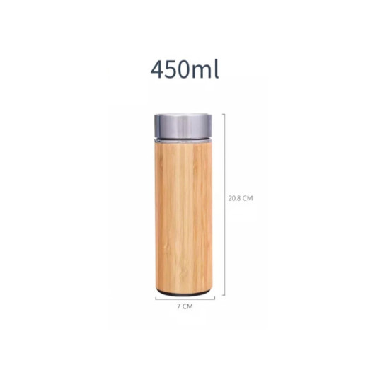 Stainless Steel Strainer Double Layer Filtered Bamboo Steel Thermos Mug