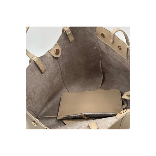 Pinterest Model Women Large Handbag Beige