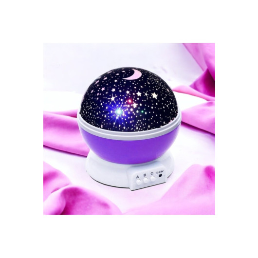 Purple Colorful Rotating Starlight Projection Lamp