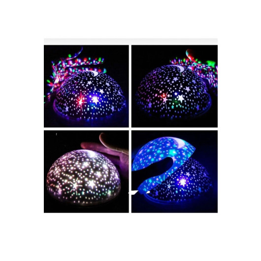 Purple Colorful Rotating Starlight Projection Lamp