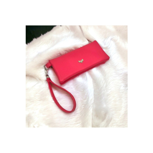 Womens Soft Pink Wallet With Card And Phone Compartment
