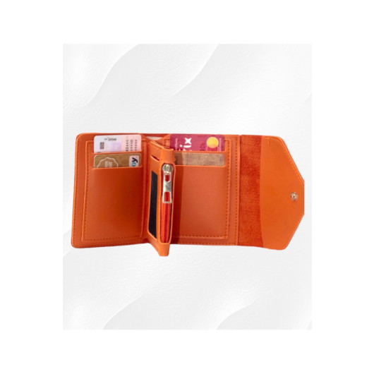 Se Promo Orange Faux Leather Women's Wallet