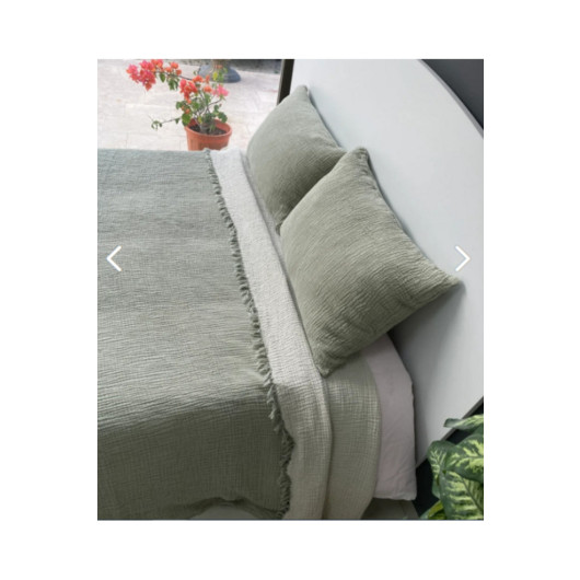 Homecella Green Organic Muslin Pillow Cover