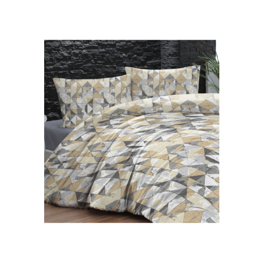 Homecella Gray And Yellow Double Cotton Duvet Cover Set