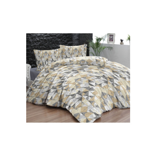 Homecella Gray And Yellow Double Cotton Duvet Cover Set