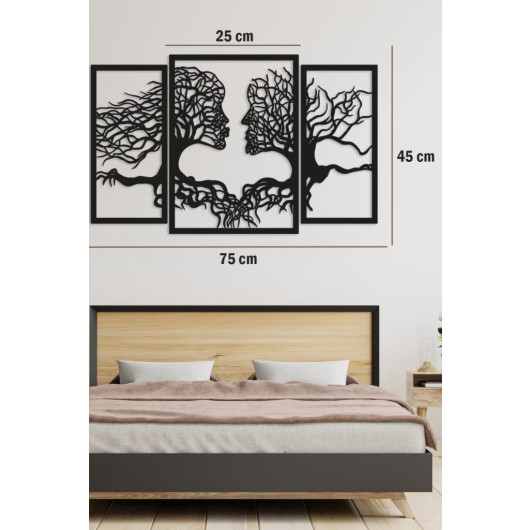 Home Office Wooden Decorative Wall Painting Abstract Tree 45X22 Cm