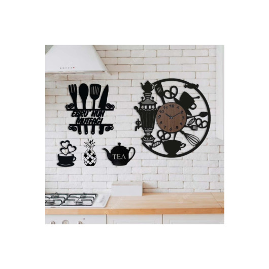 Kitchen Clock Personalized Decorative Table Black 40X40 Cm