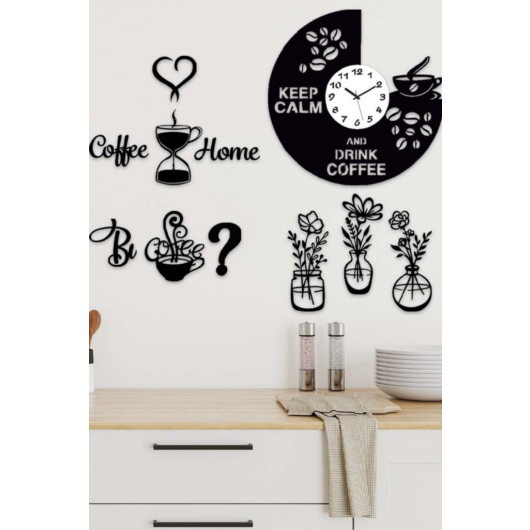 Decorative Wall Painting With Kitchen Clock 38X38 Cm