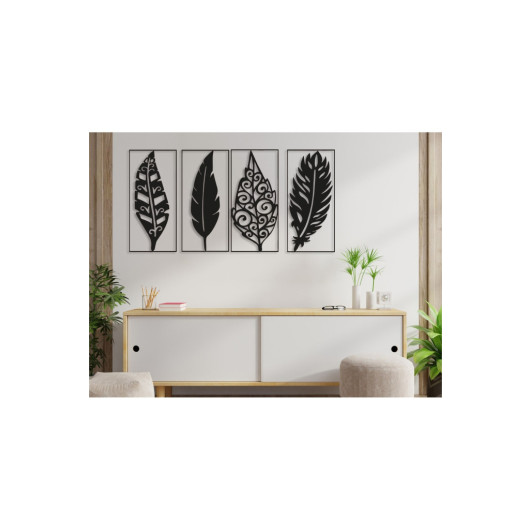 Home Office Wooden Wall Painting 4 Sheets 45X24Cm