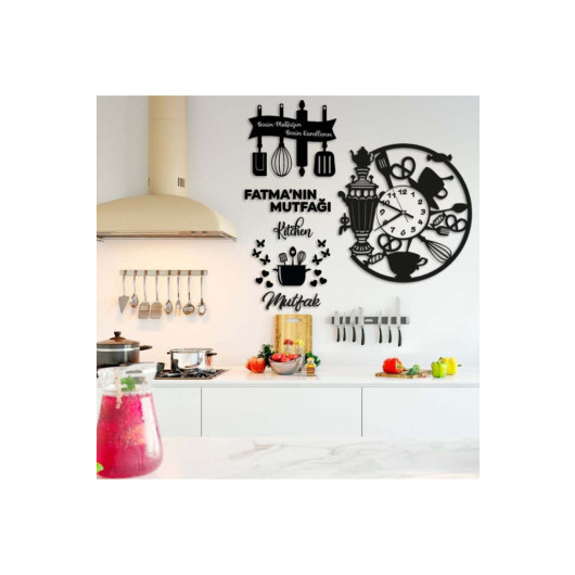 Kitchen Clock Personalized Decorative Wall Painting 45X20 Cm