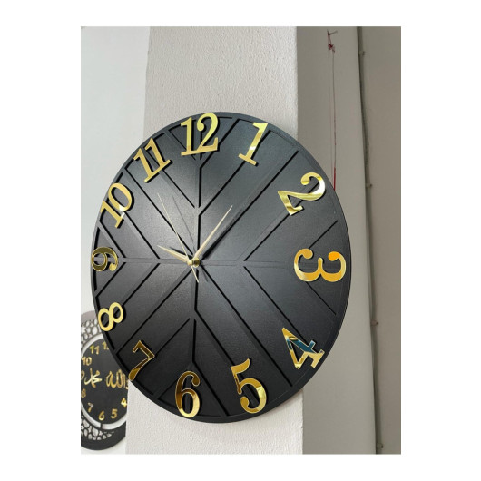 Black Gold Plexiglass 40X40Cm Wall Clock Gold