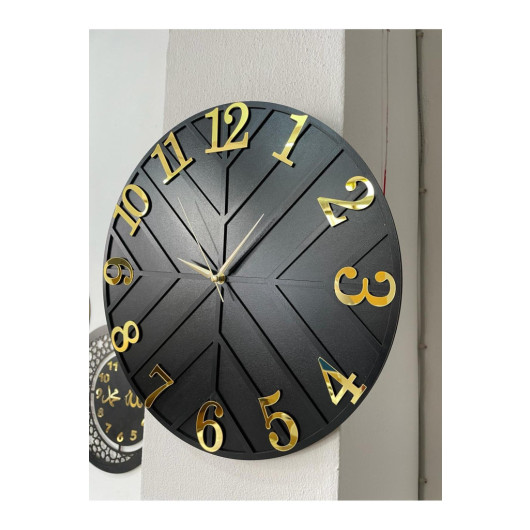 Black Gold Plexiglass 40X40Cm Wall Clock Gold