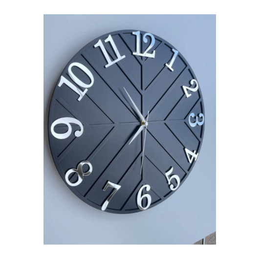 Black Silver Plexiglass Home 40 Cm Wall Clock