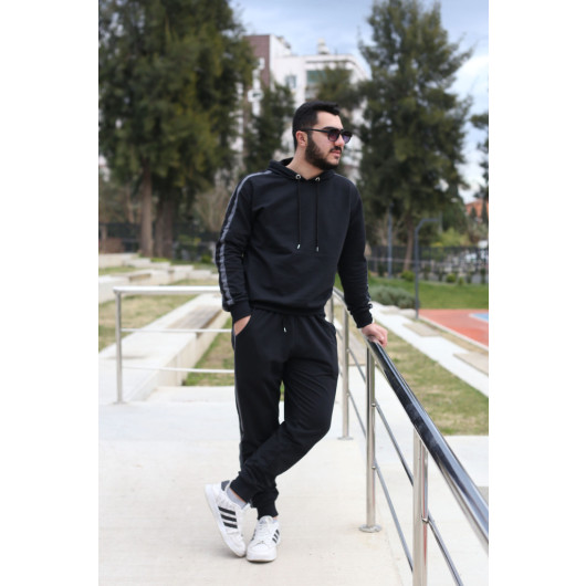 Men Tracksuit With 2 Thread Fabric Pockets And Elasticated Hems, Size Xxl