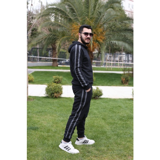 Men Tracksuit With 2 Thread Fabric Pockets And Elasticated Hems, Size Xxl